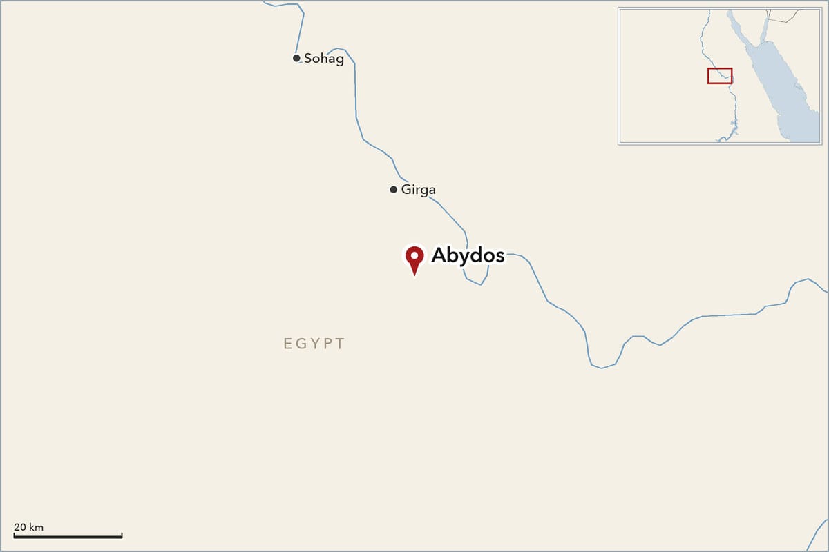 Map showing where Abydos is
