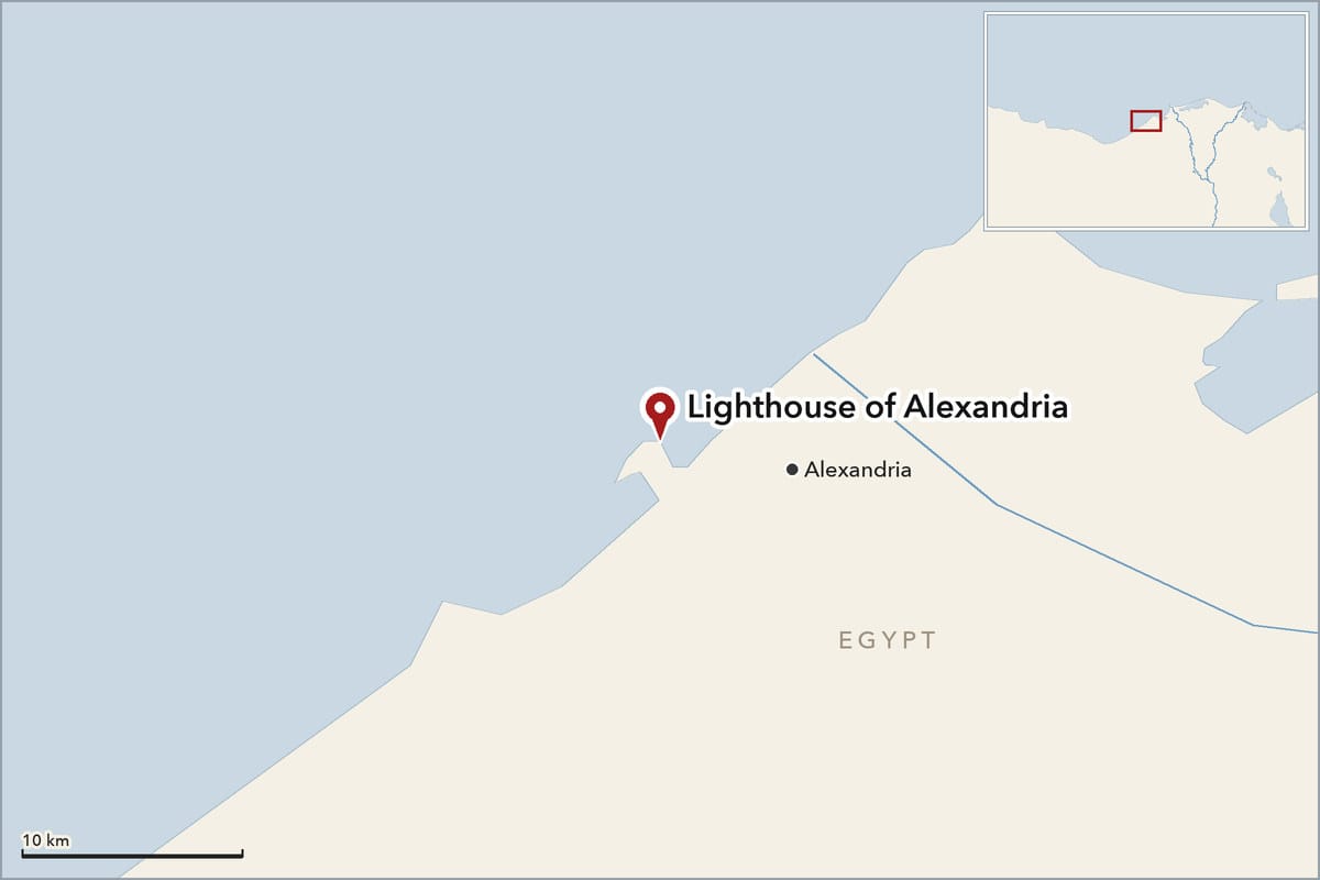 Map showing where Lighthouse of Alexandria is