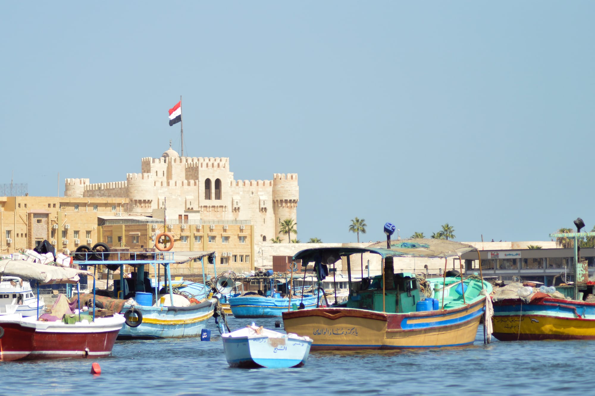 The Qaitbay Citadel in Alexandria, seen from the harbour